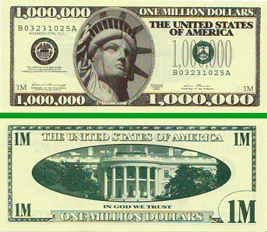 Proposed Million Dollar Bill