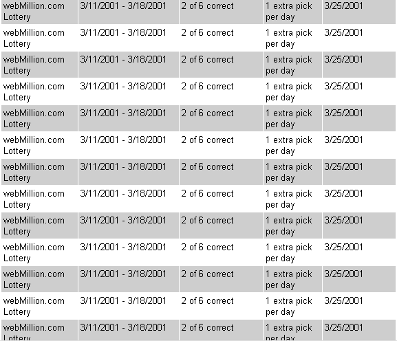 webMillion 172 plays winnings
